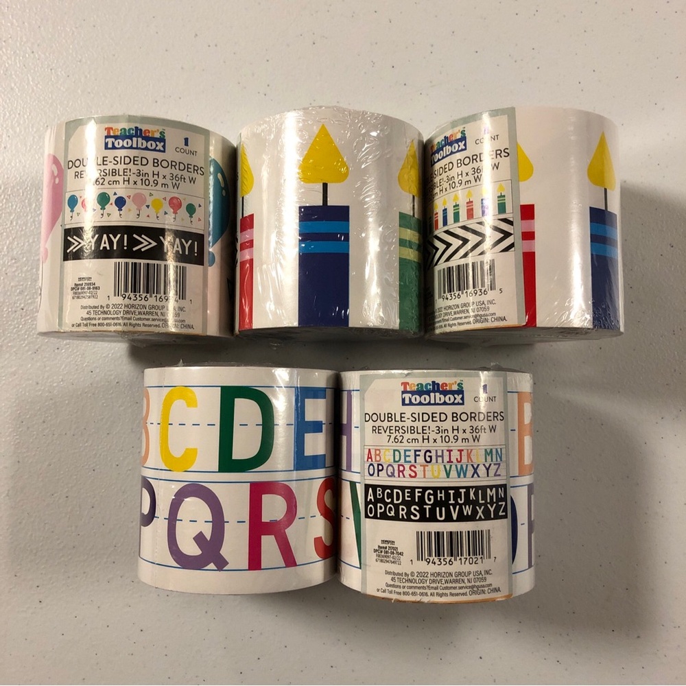 NEW  Teacher's Toolbox DOUBLE-SIDED BORDERS - Lot of 5